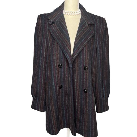 None and/or Unknown Jackets & Blazers - 80S 100% Wool Double breasted Retro Blazer Size: 7